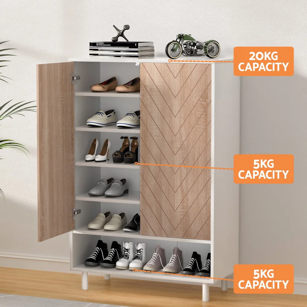 6-Tier Shoe Rack Cabinet, Push-to-Open, 24 Pairs - Artiss