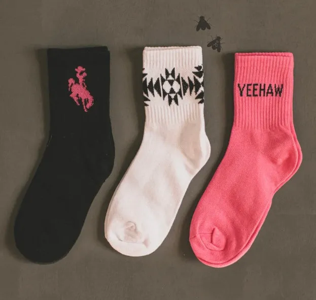 ADULT   3 pack Western SOCKS