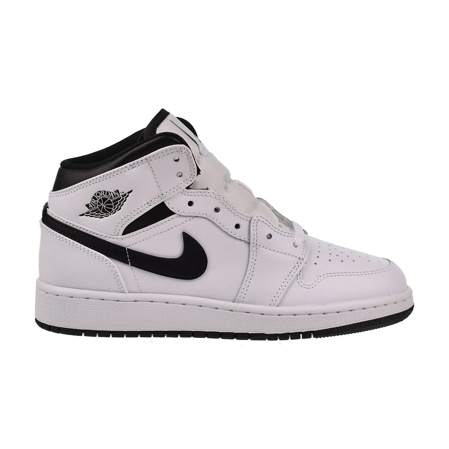 Air Jordan 1 Mid (GS) Big Kids' Shoes Black-White