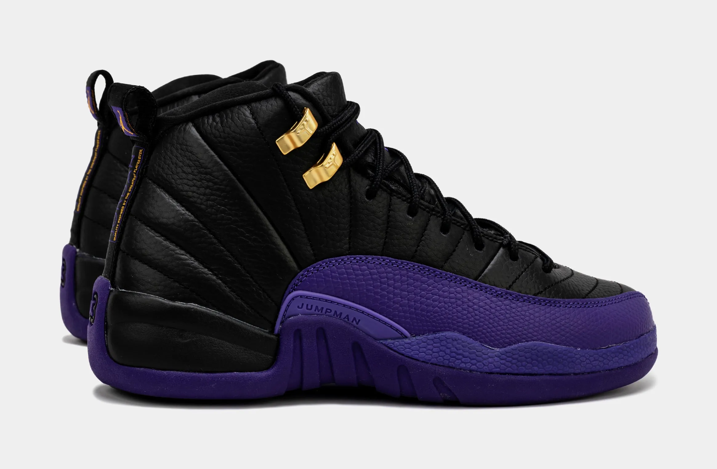 Air Jordan 12 Retro Field Purple Grade School Lifestyle Shoes (Black/Purple)