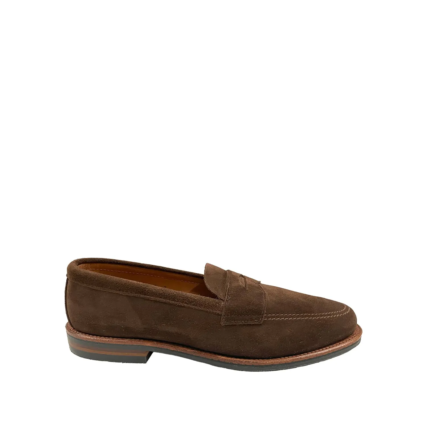 Alden 6224L Unlined Penny Loafer Dark Brown Suede