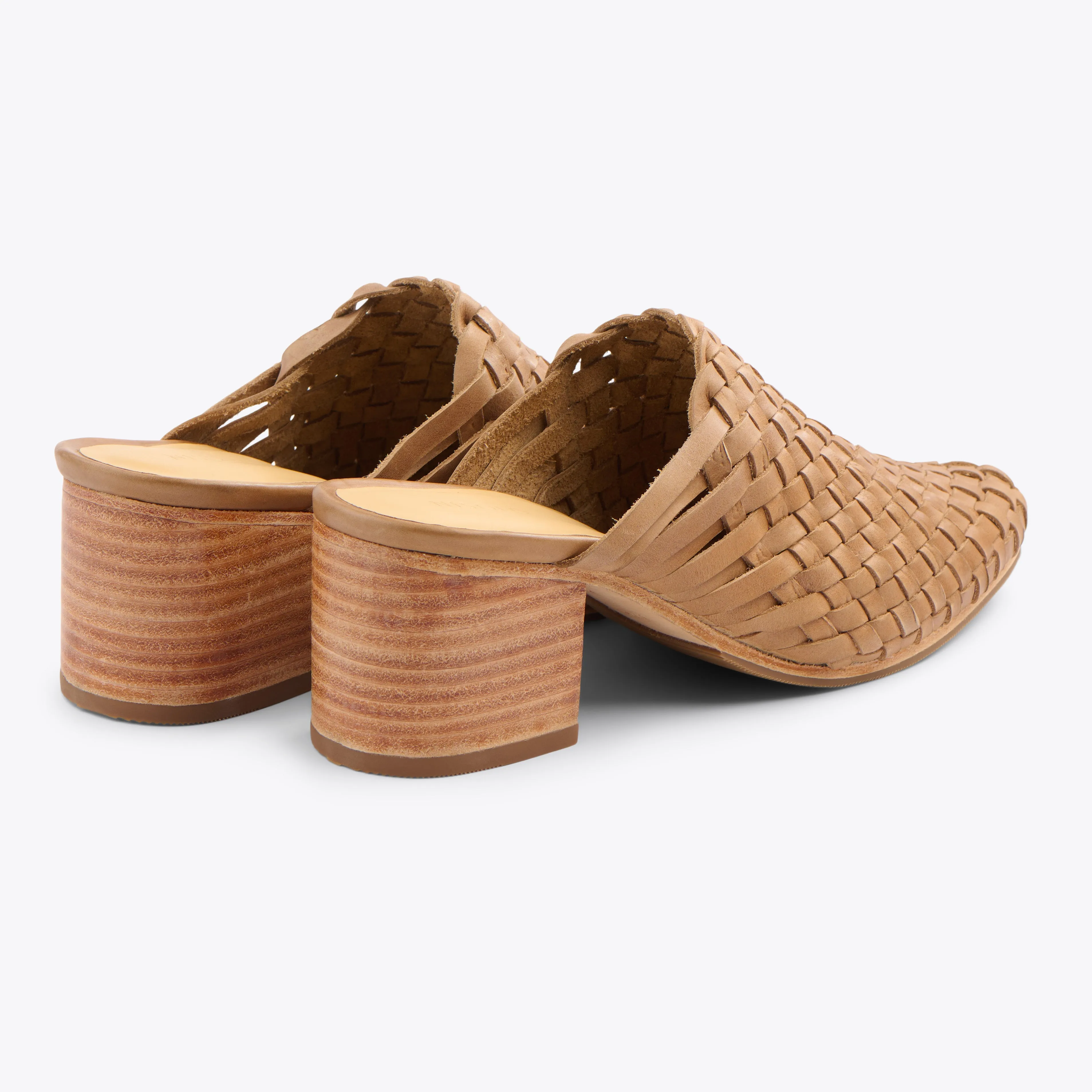 All-Day Woven Heeled Mule Almond