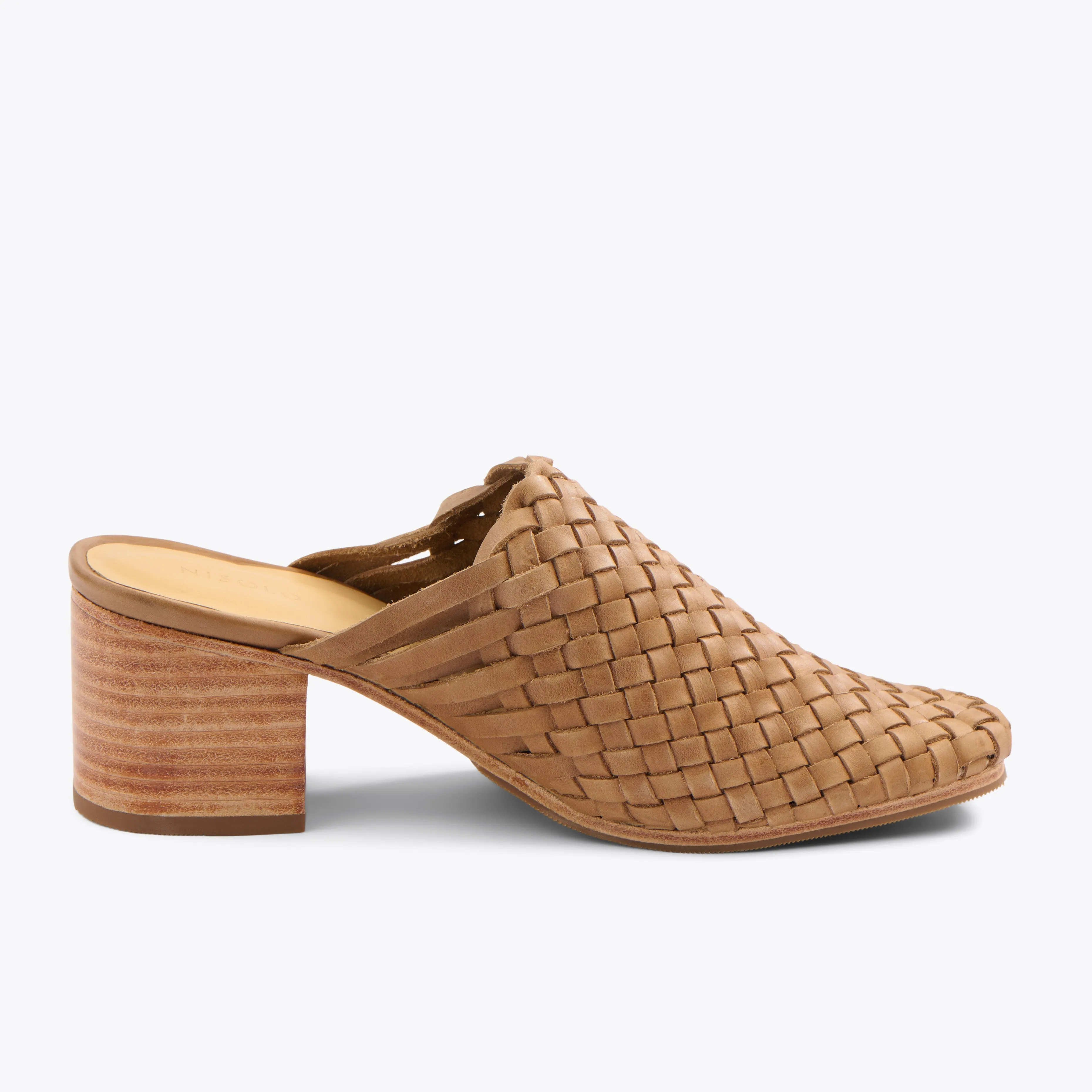 All-Day Woven Heeled Mule Almond