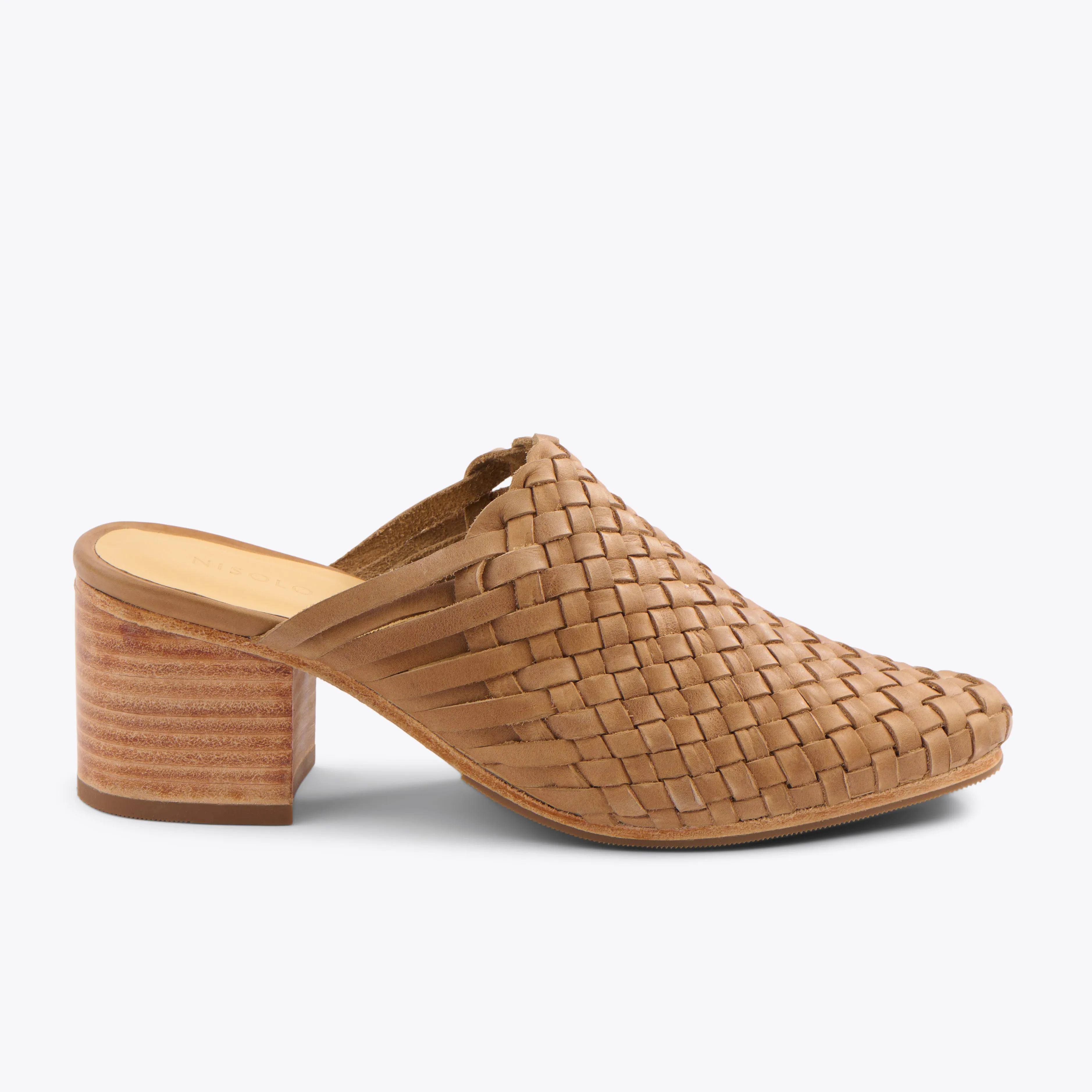 All-Day Woven Heeled Mule Almond