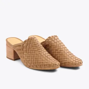 All-Day Woven Heeled Mule Almond