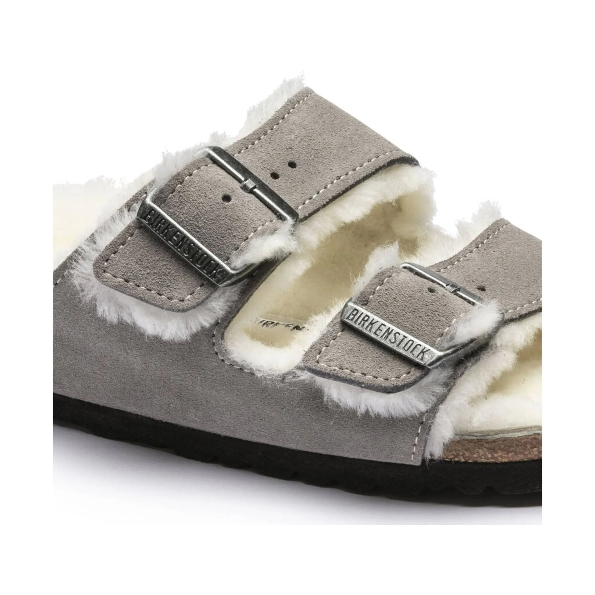 Birkenstock Arizona Shearling Sandal - Stone