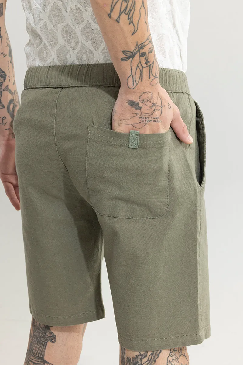 Brocky Olive Linen Shorts