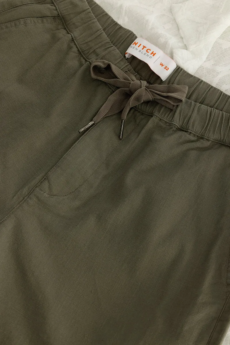 Brocky Olive Linen Shorts