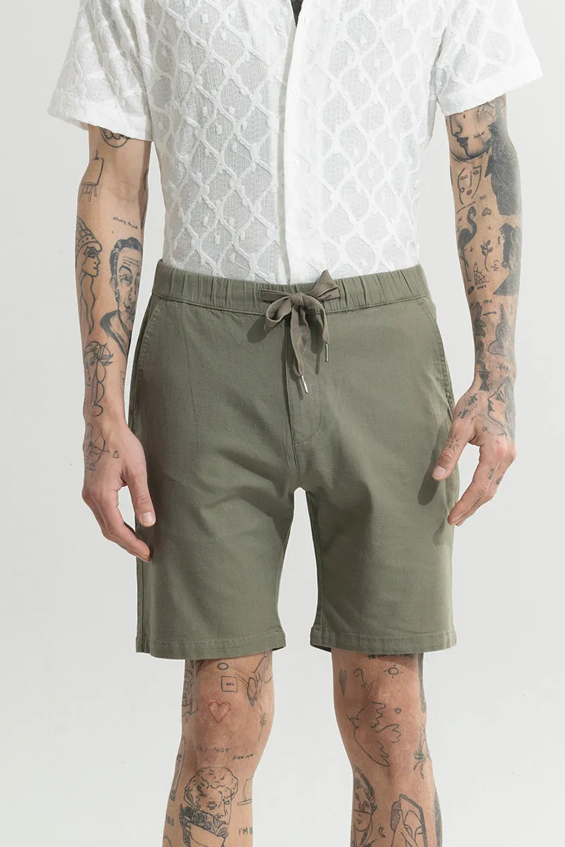 Brocky Olive Linen Shorts