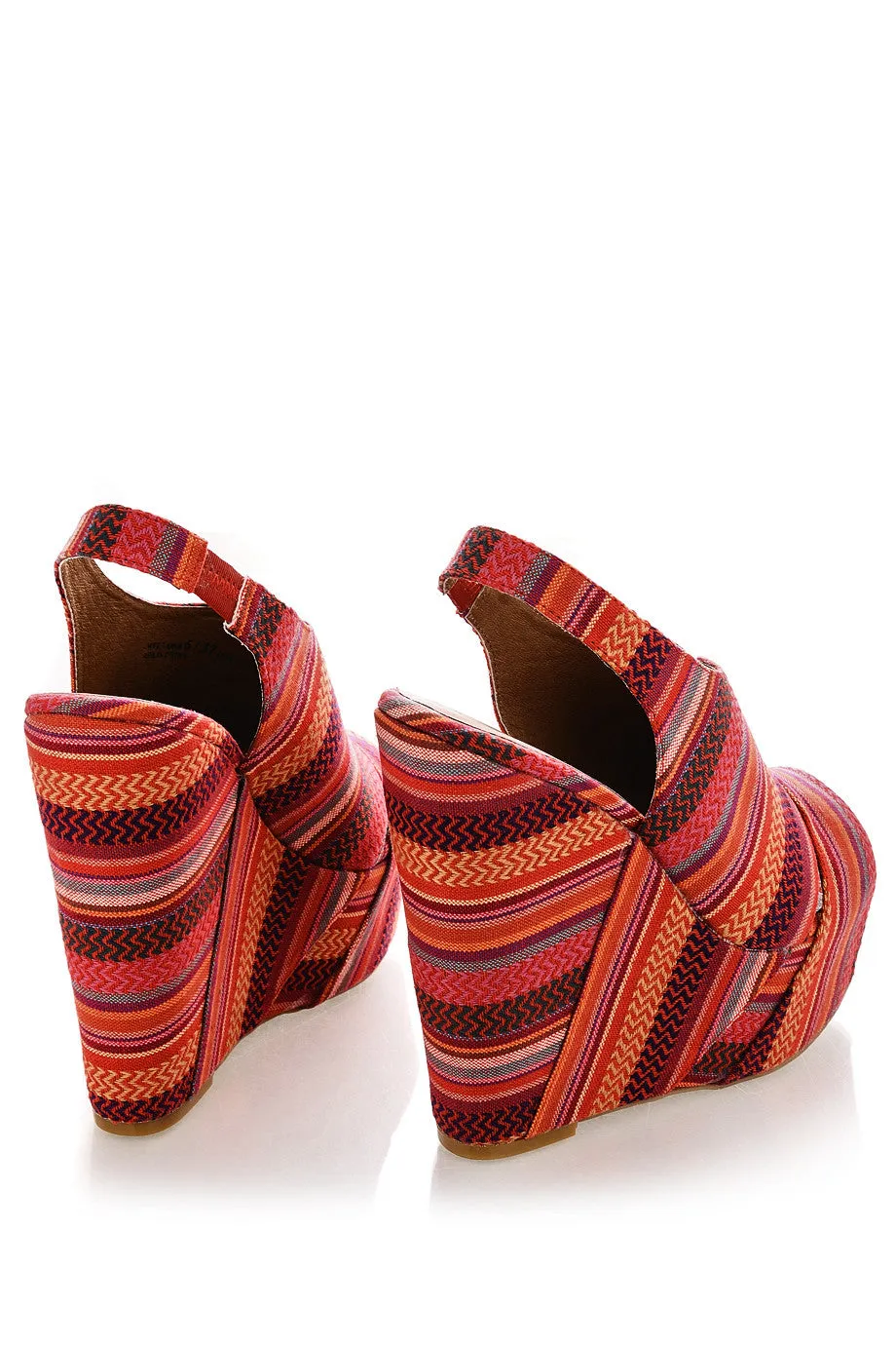 CHINESE LAUNDRY JEWEL TONE Striped Zigzag Wedges