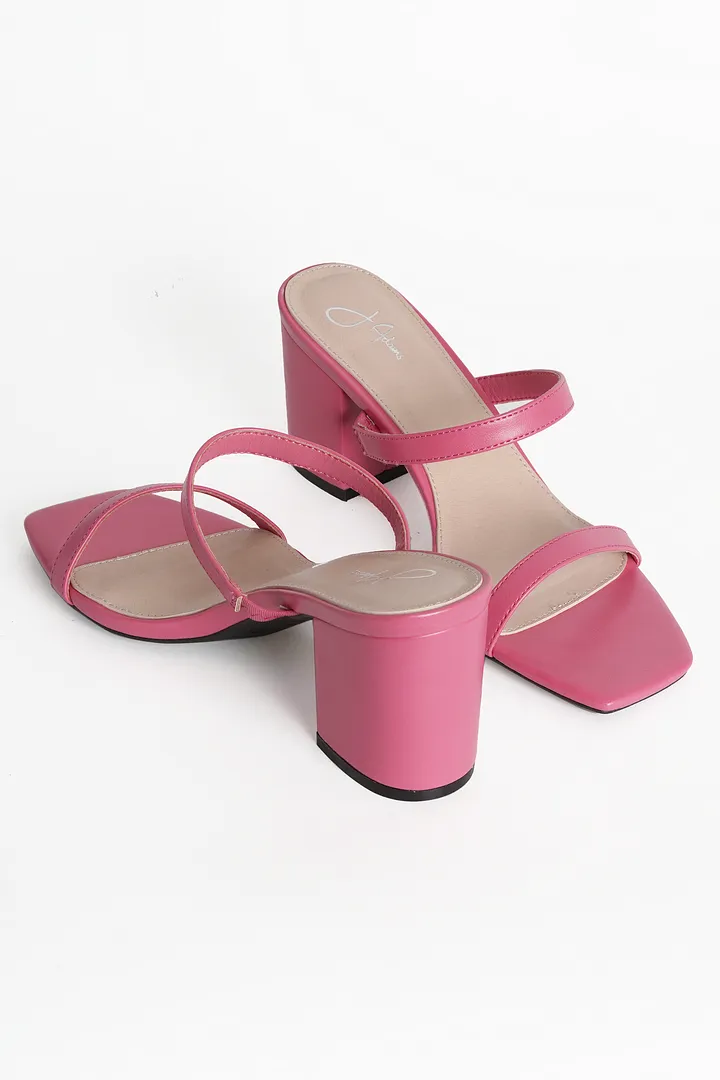 Double Strap Heeled Mules