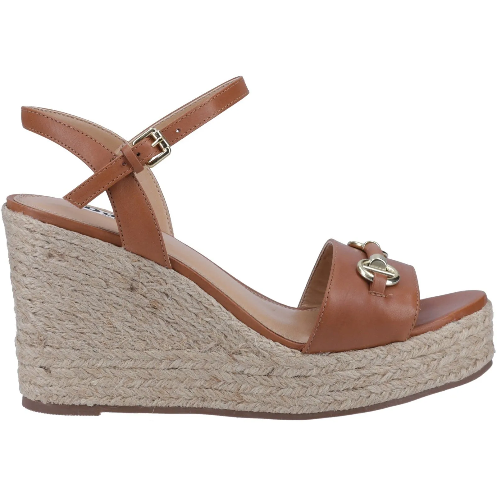 Dune Kai Womens Leather Wedge Heeled Sandal