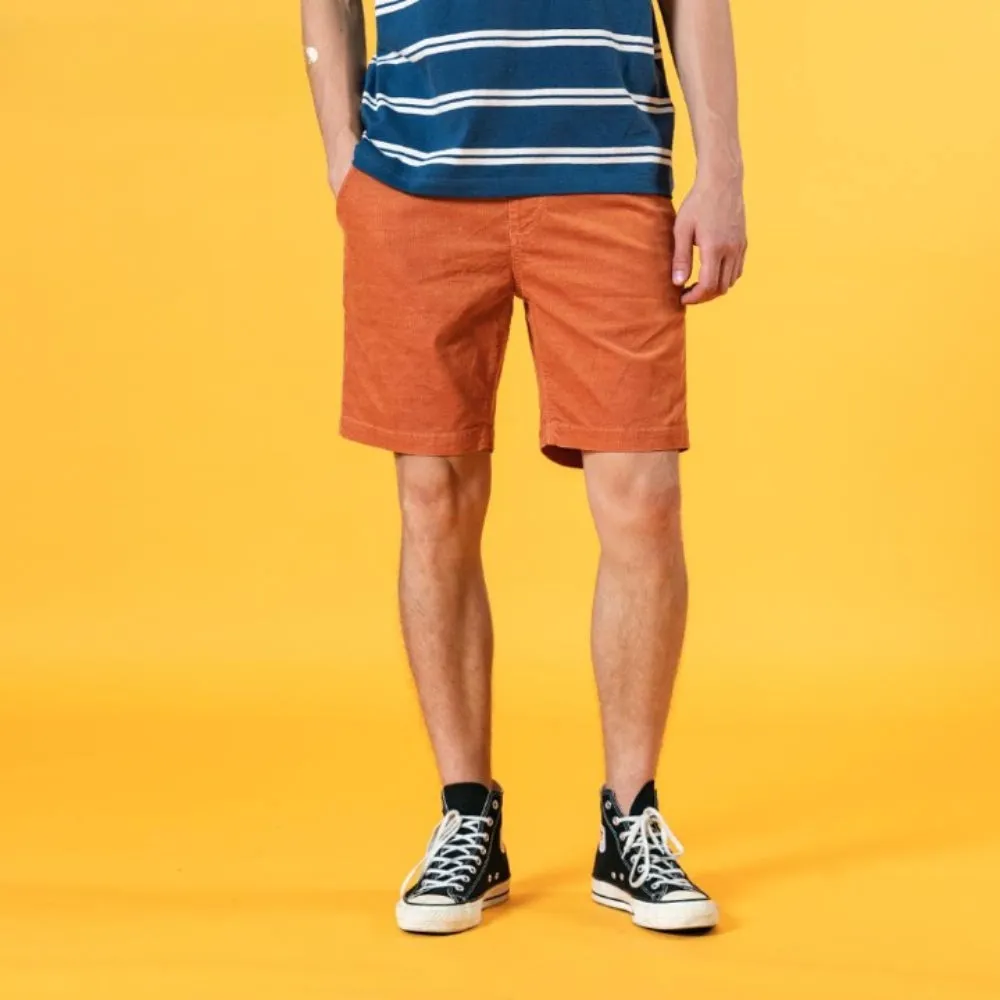 Dyed Corduroy Knee-Length Shorts