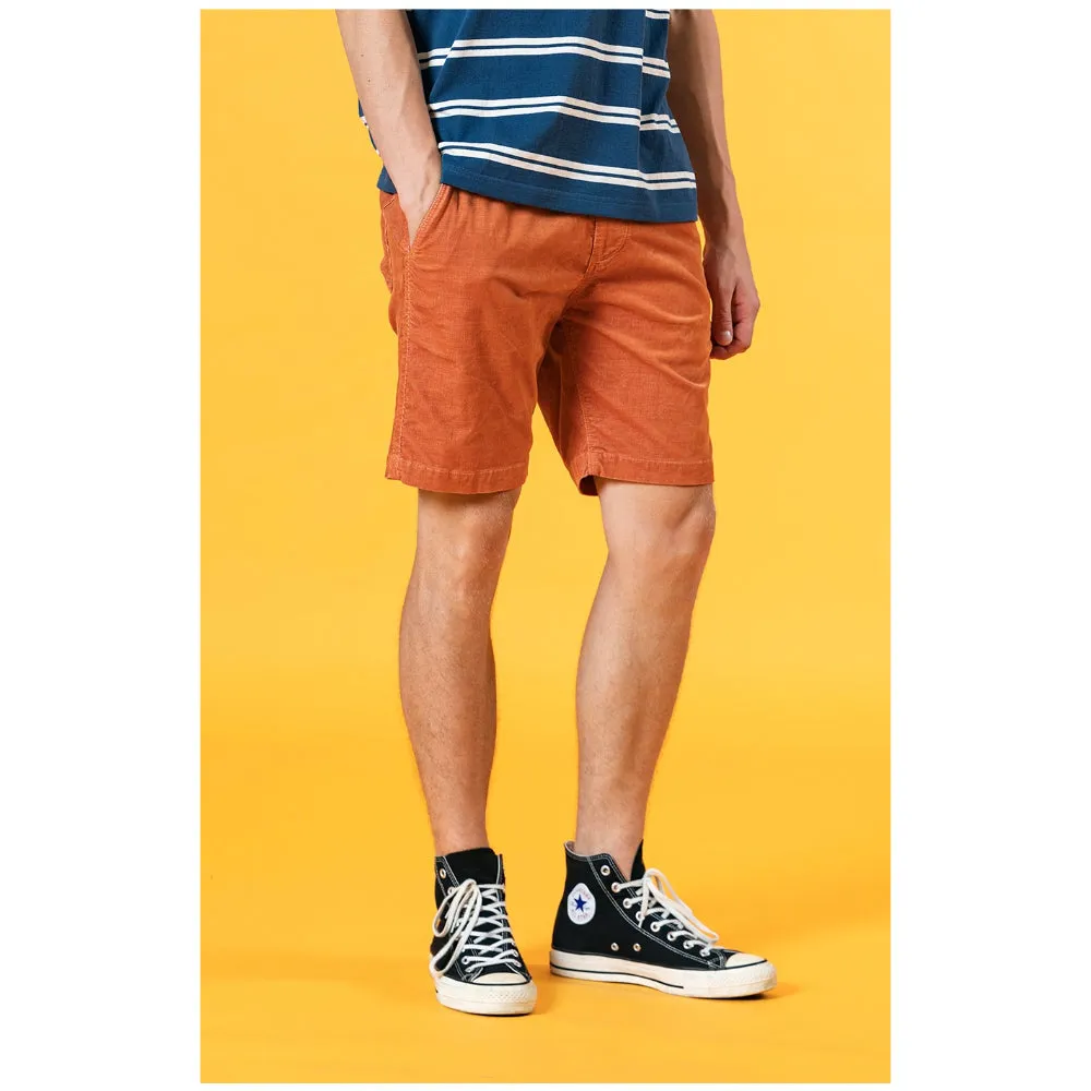 Dyed Corduroy Knee-Length Shorts