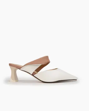 French Twist Detail Heeled Mule Sandals