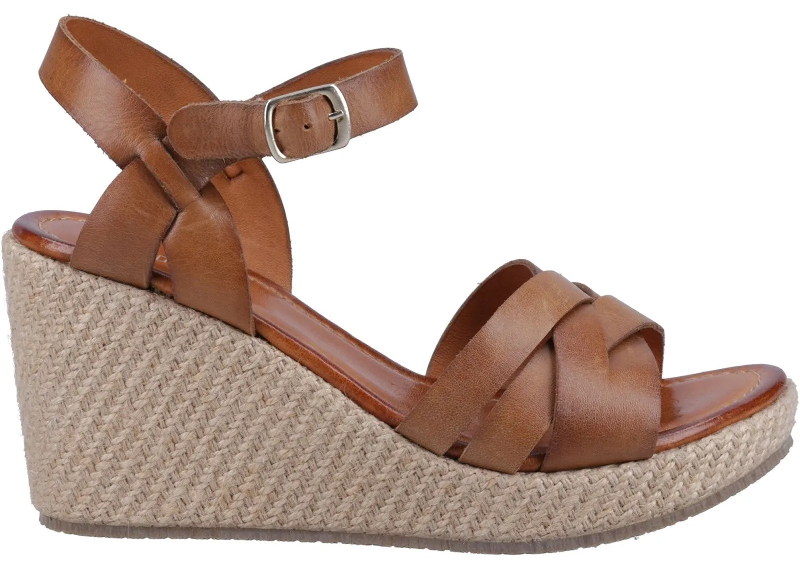 Hush Puppies Phoebe Womens Leather Wedge Heeled Sandal