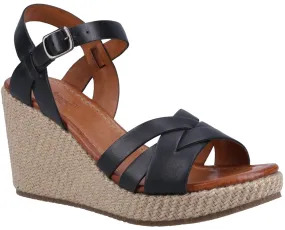 Hush Puppies Phoebe Womens Leather Wedge Heeled Sandal