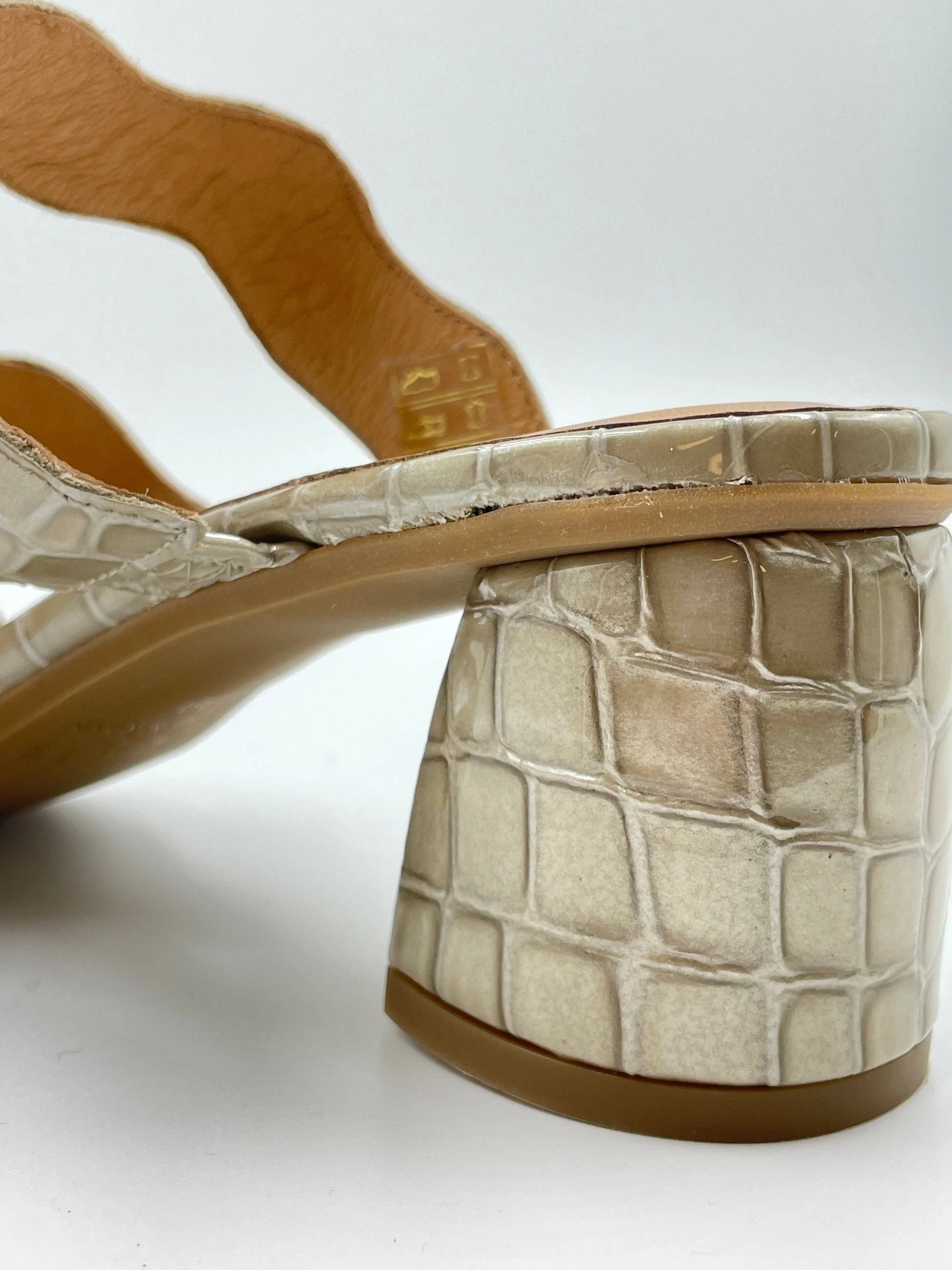 Imperfect Riva Embossed Beige Heel