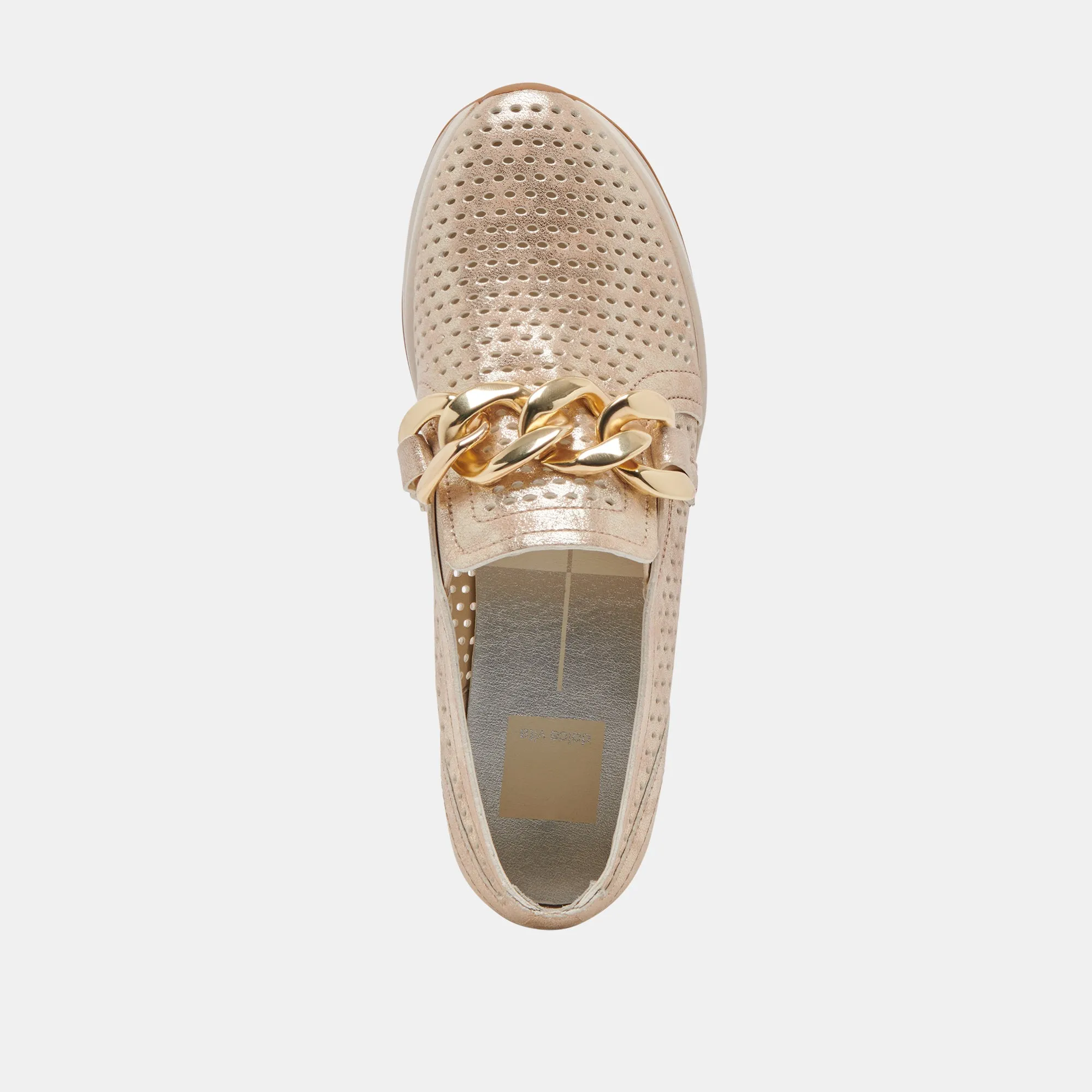 JHENEE PERFORATED SNEAKERS LIGHT GOLD NUBUCK