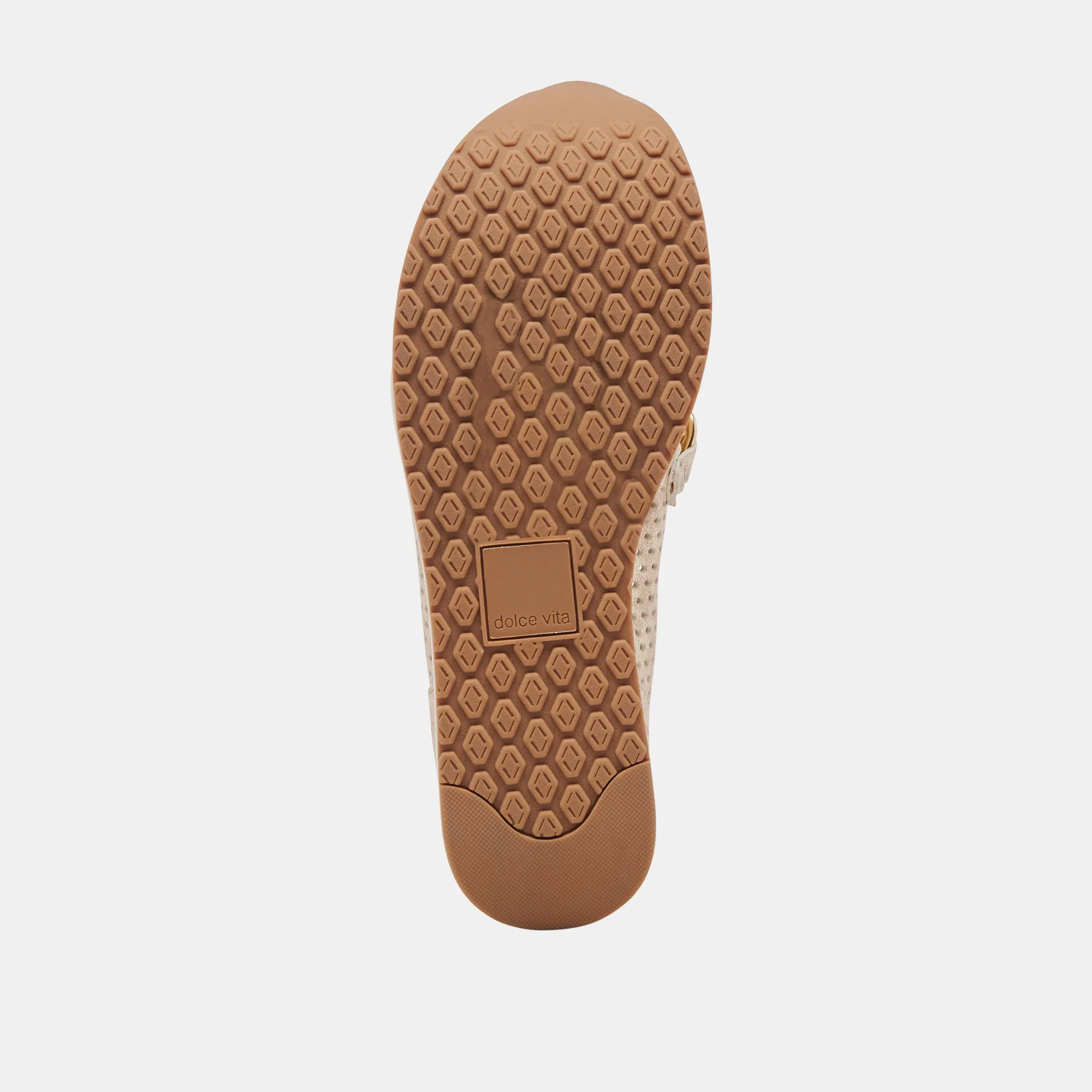 JHENEE PERFORATED SNEAKERS LIGHT GOLD NUBUCK