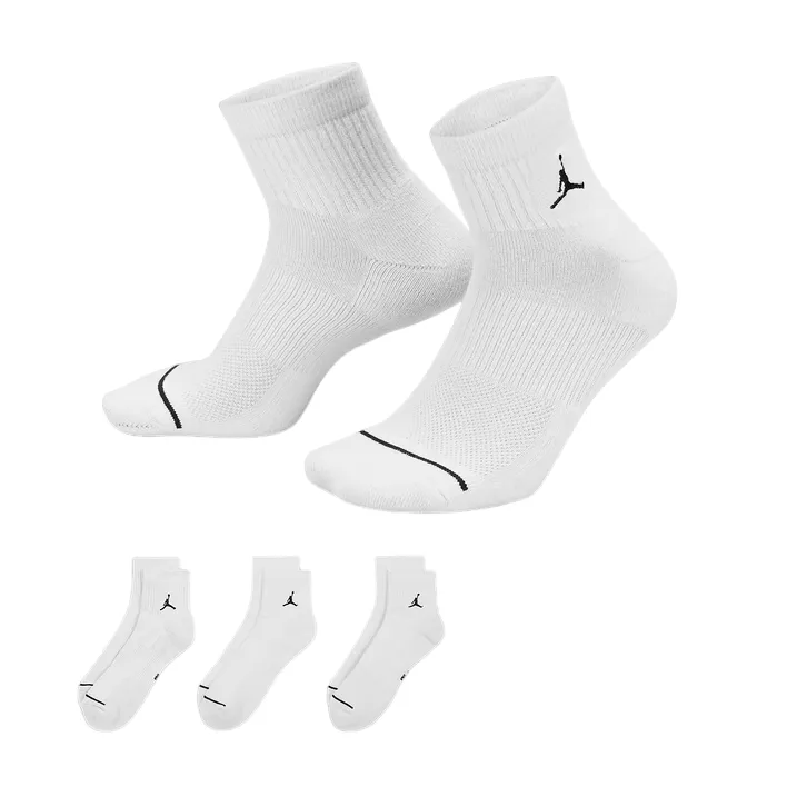 Jordan Everyday ankle socks DX9655-100 white Pack of 3 pairs