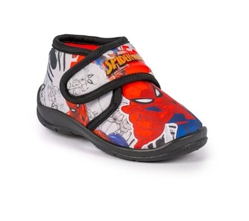 Kids Spiderman III Bedroom Slippers Red Grey Boys Childs childrens Marvel Comics