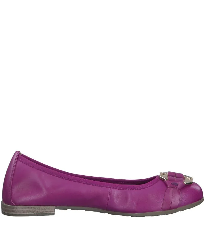 Marco Tozzi Womens Ballet Flats Purple Leather Shoes - 2-22102-42