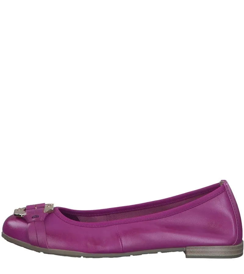 Marco Tozzi Womens Ballet Flats Purple Leather Shoes - 2-22102-42