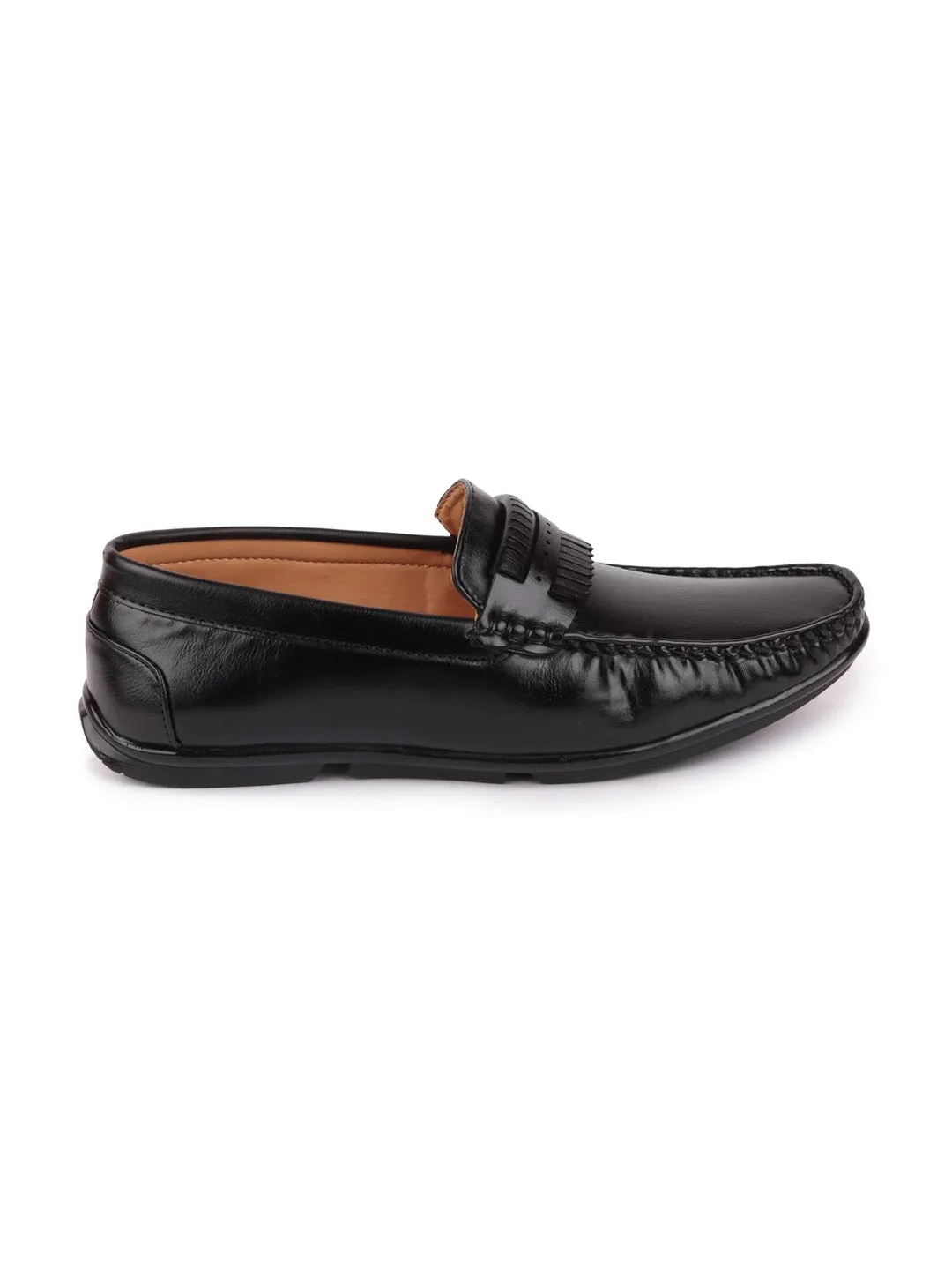 Men Black Casual Slip-On Loafers