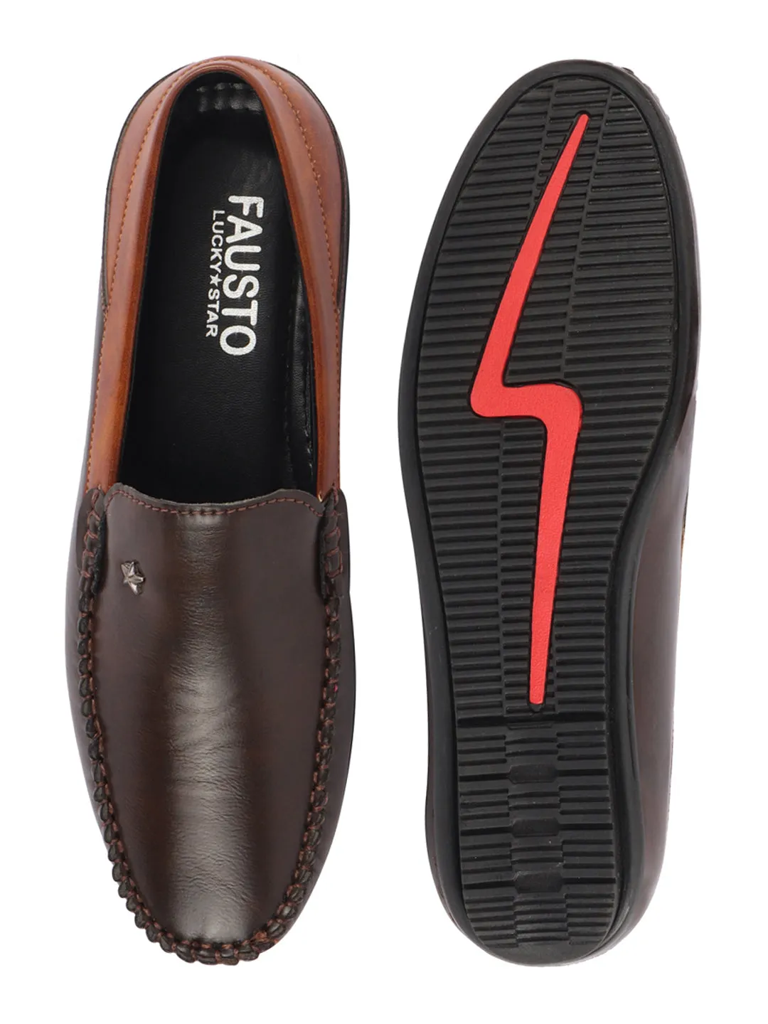 Men Brown Casual Slip-On Loafers