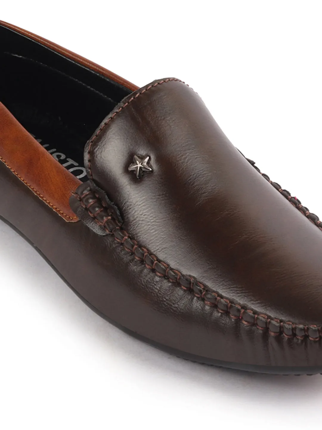 Men Brown Casual Slip-On Loafers