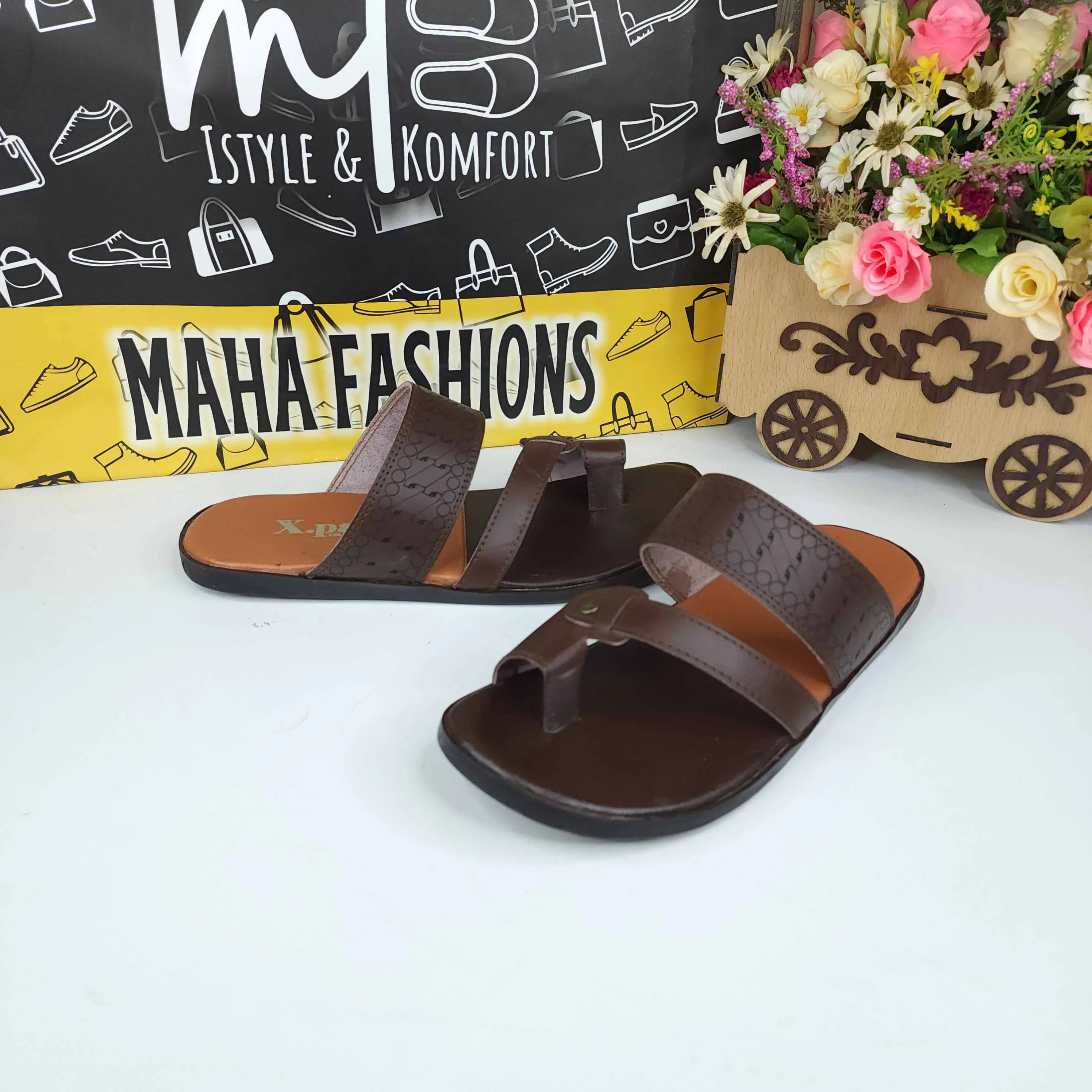 Men Brown Slippers