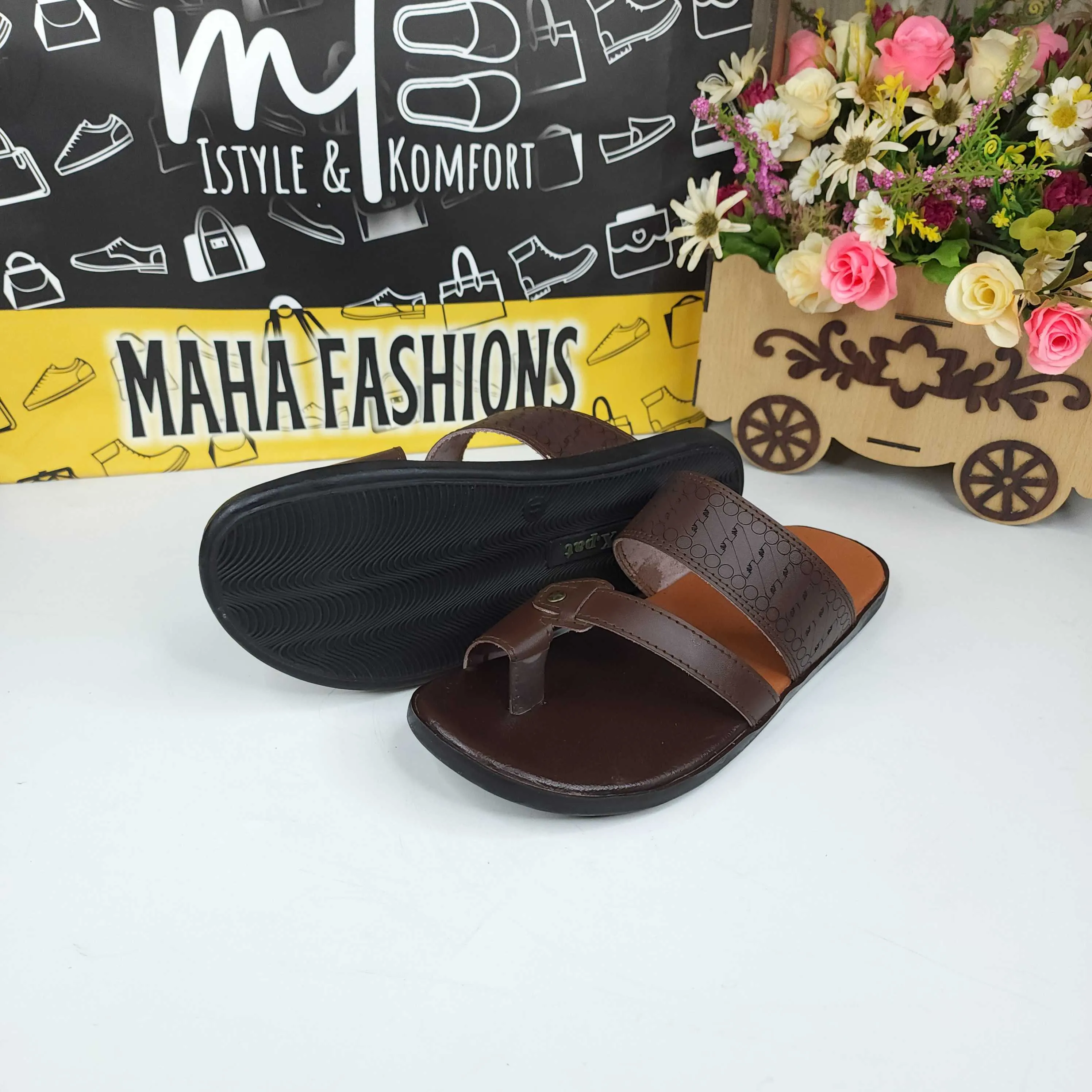 Men Brown Slippers