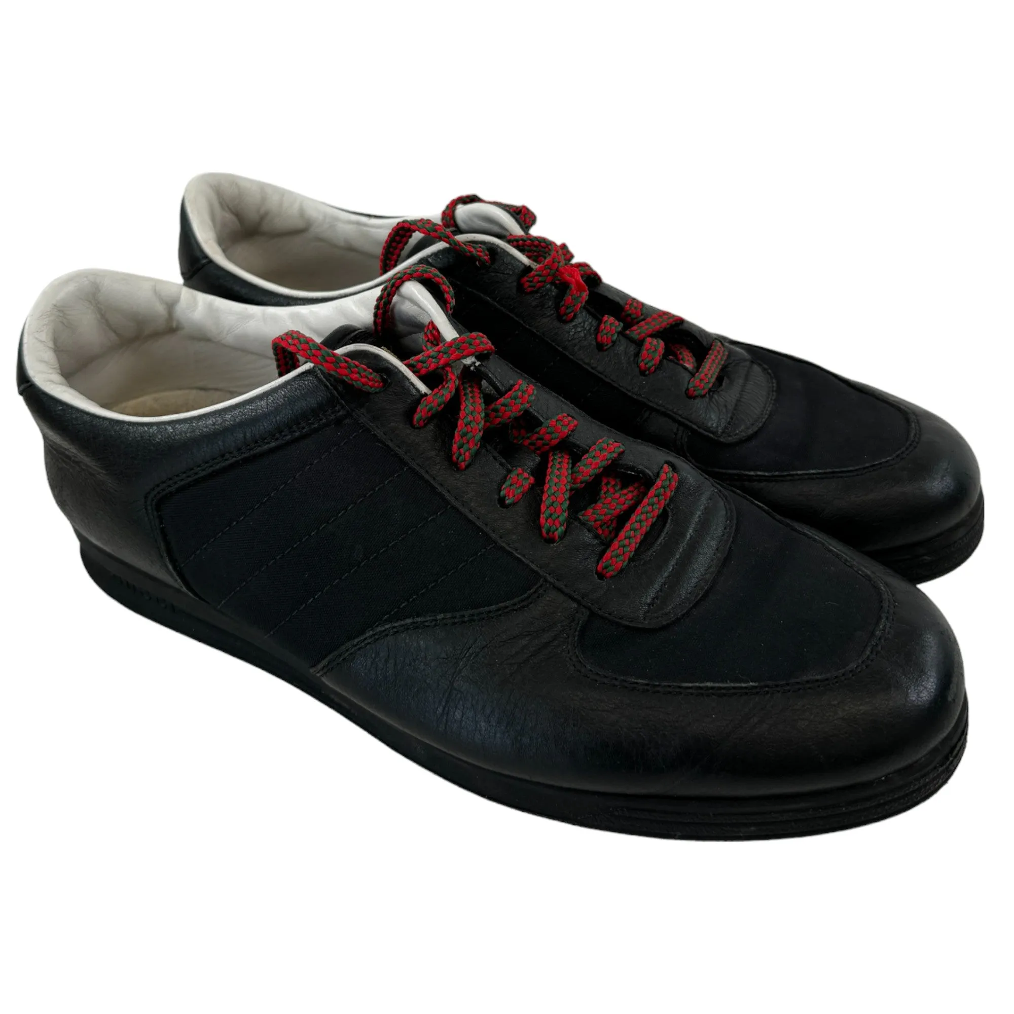 Men's Leather Low Trainers Black Size EU 40.5 / UK 6.5