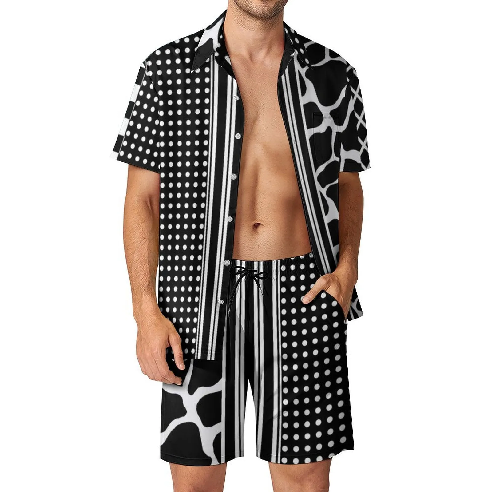 Men's Shirt and Shorts Outfit Men's Beach Suit