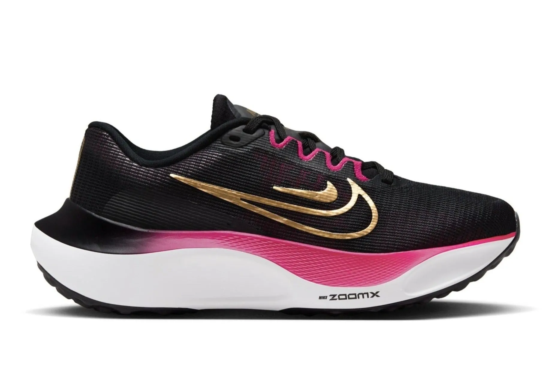 Nike Zoom Fly 5 (B Width)- Black/Metallic Gold-White (Womens)