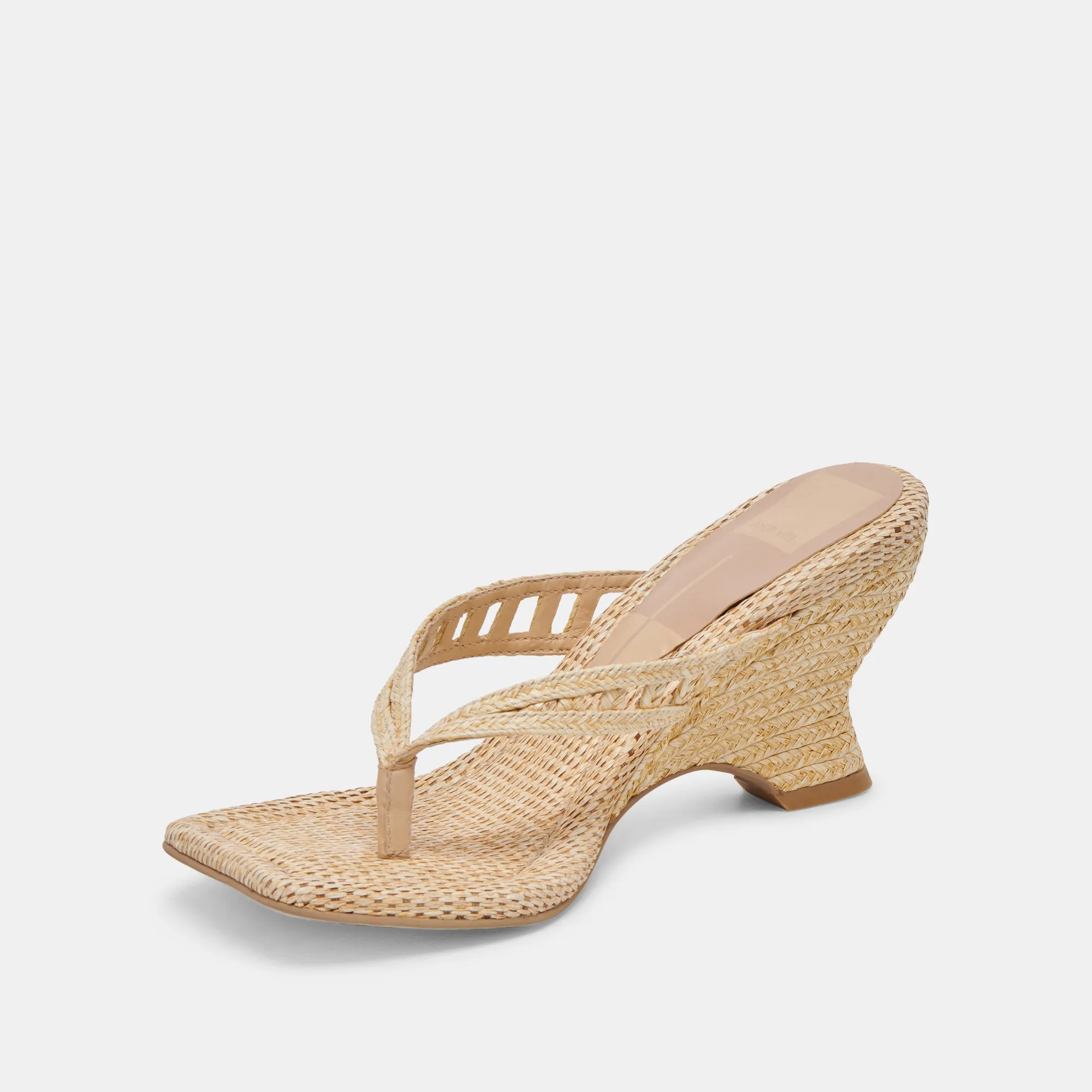 NULLAH WEDGES LT NATURAL RAFFIA