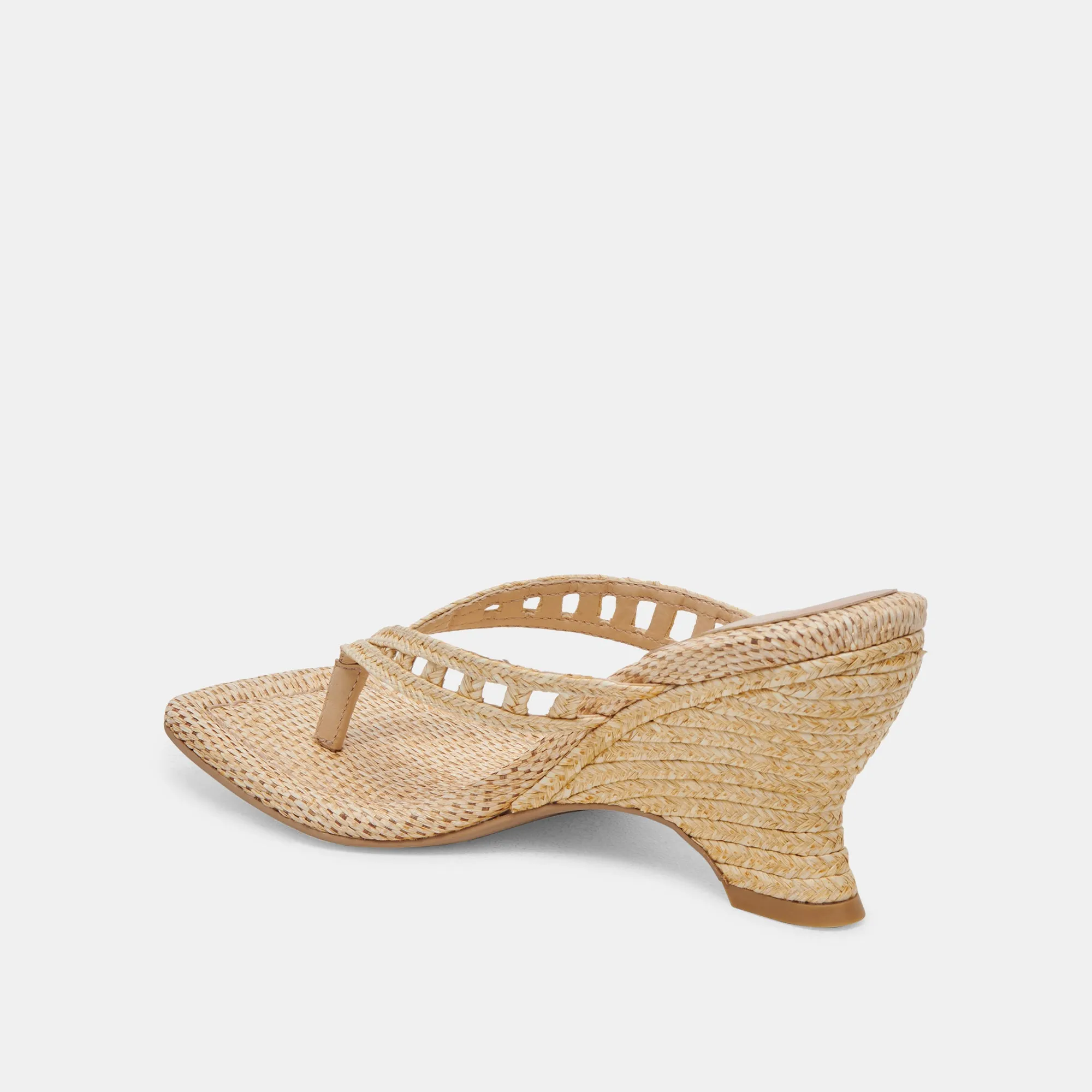 NULLAH WEDGES LT NATURAL RAFFIA