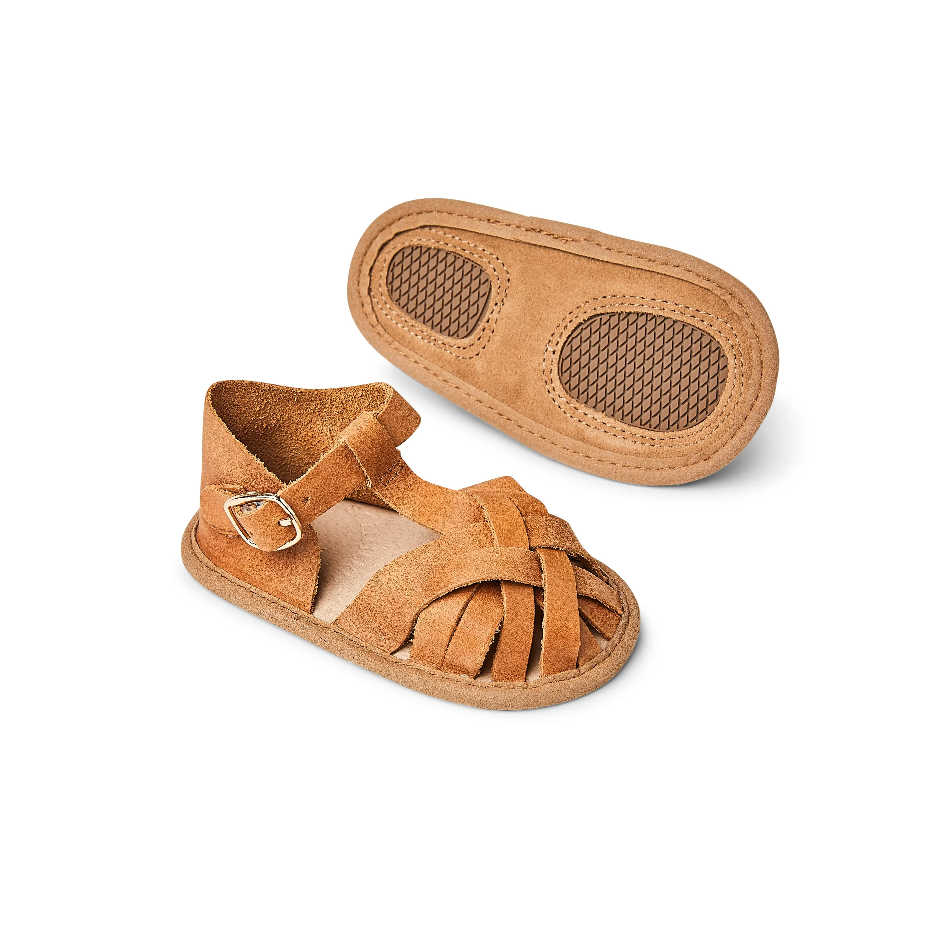 Nutmeg Wax Leather Baby Sandal