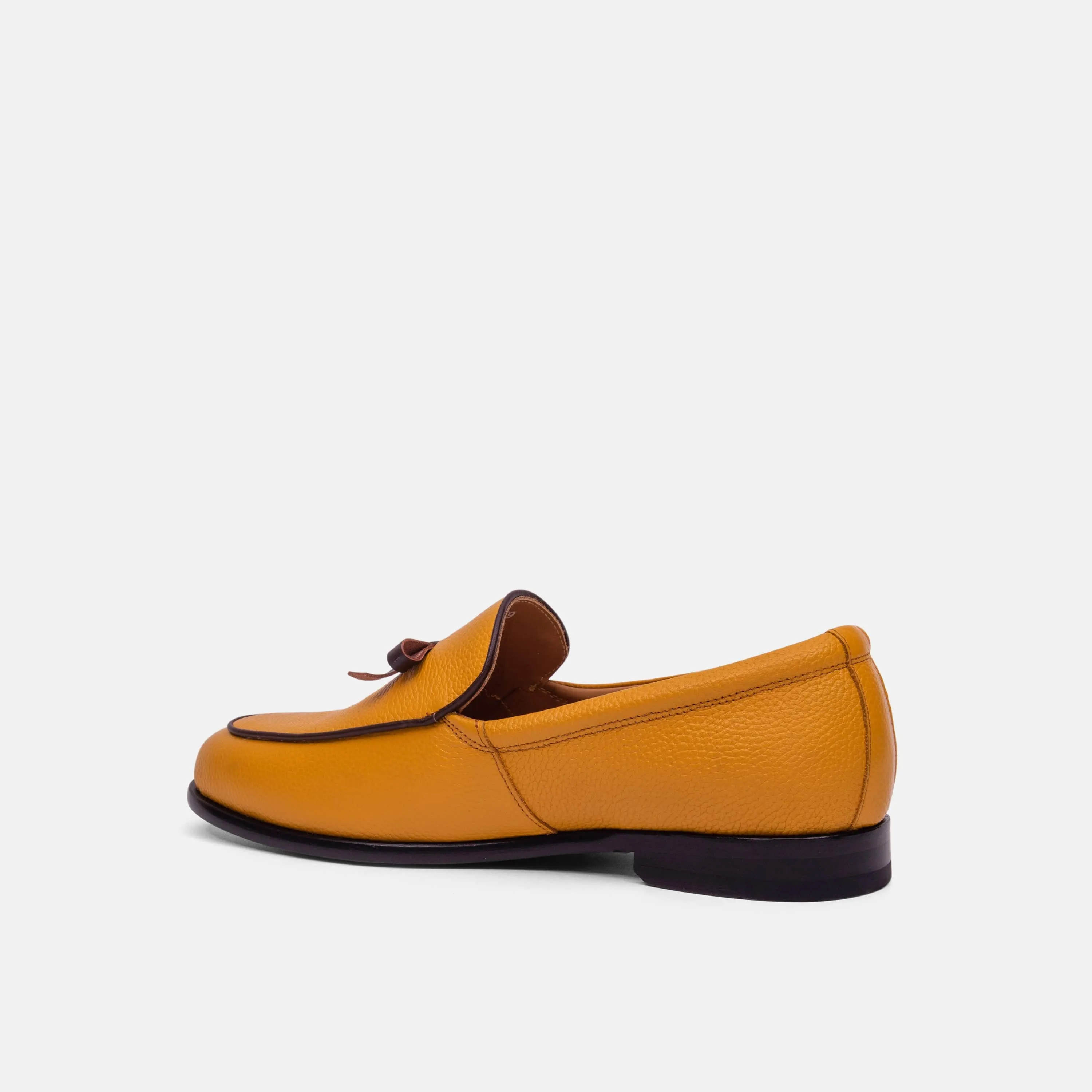 Odell Mustard Leather Belgian Loafers