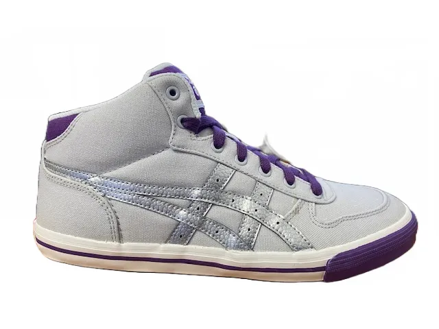 Onitsuka Tiger girls' sneakers shoe in Aaron C4B0N 1093 silver gray canvas