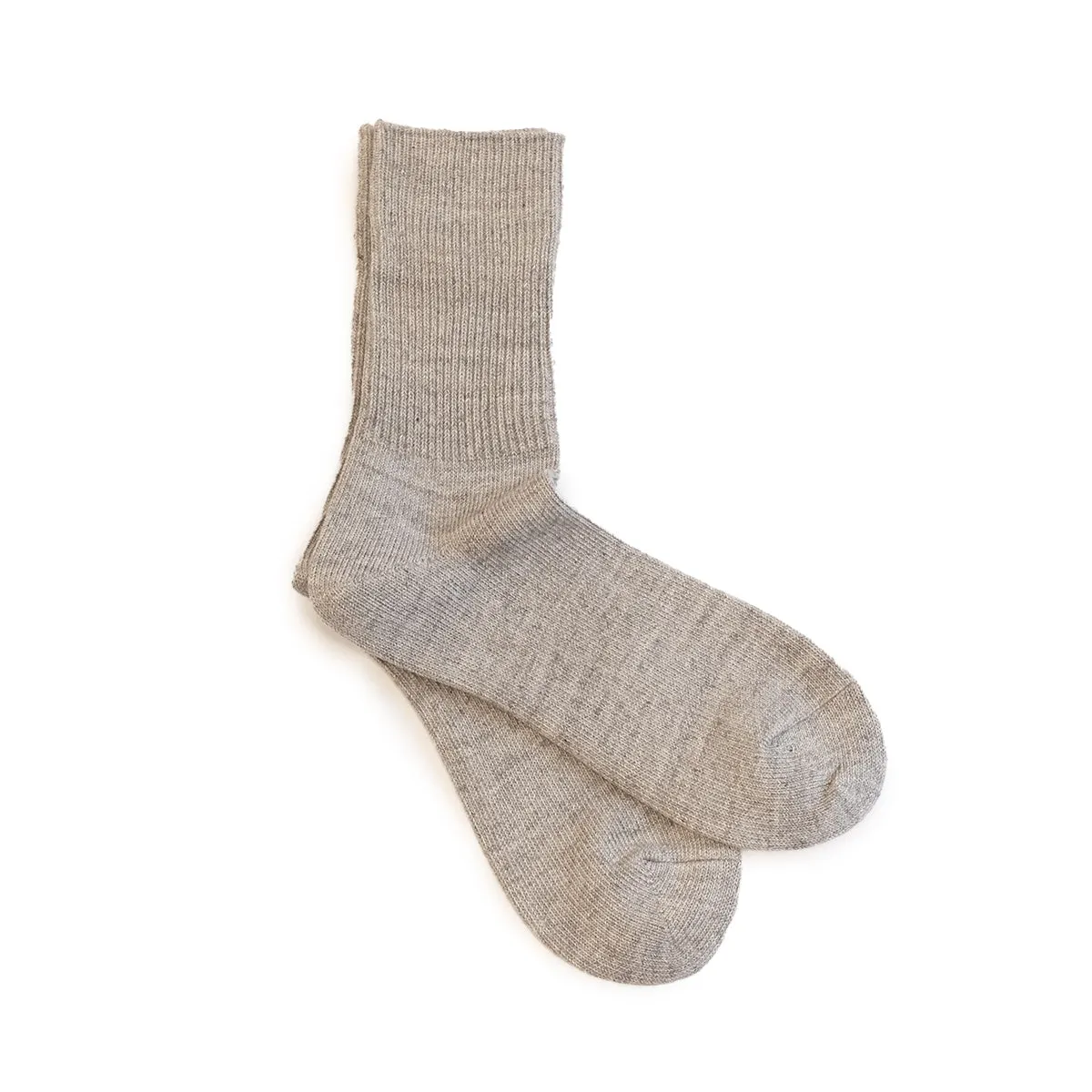 Organic Daily 3-Pack Ribbed Crew Socks - Ecru/Grey