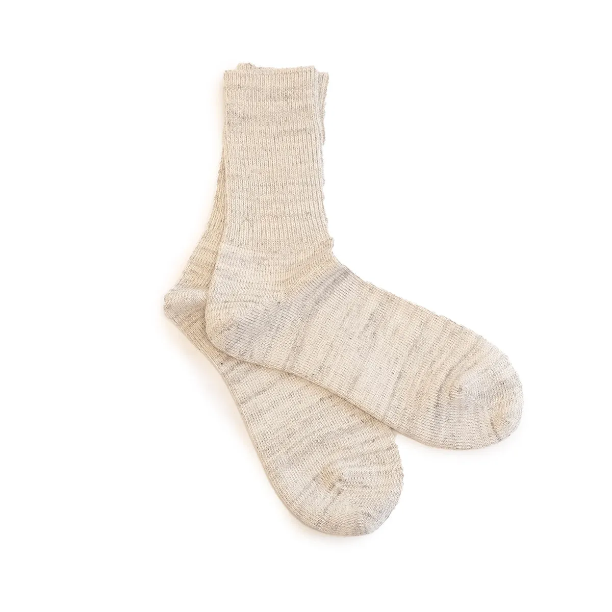 Organic Daily 3-Pack Ribbed Crew Socks - Ecru/Grey