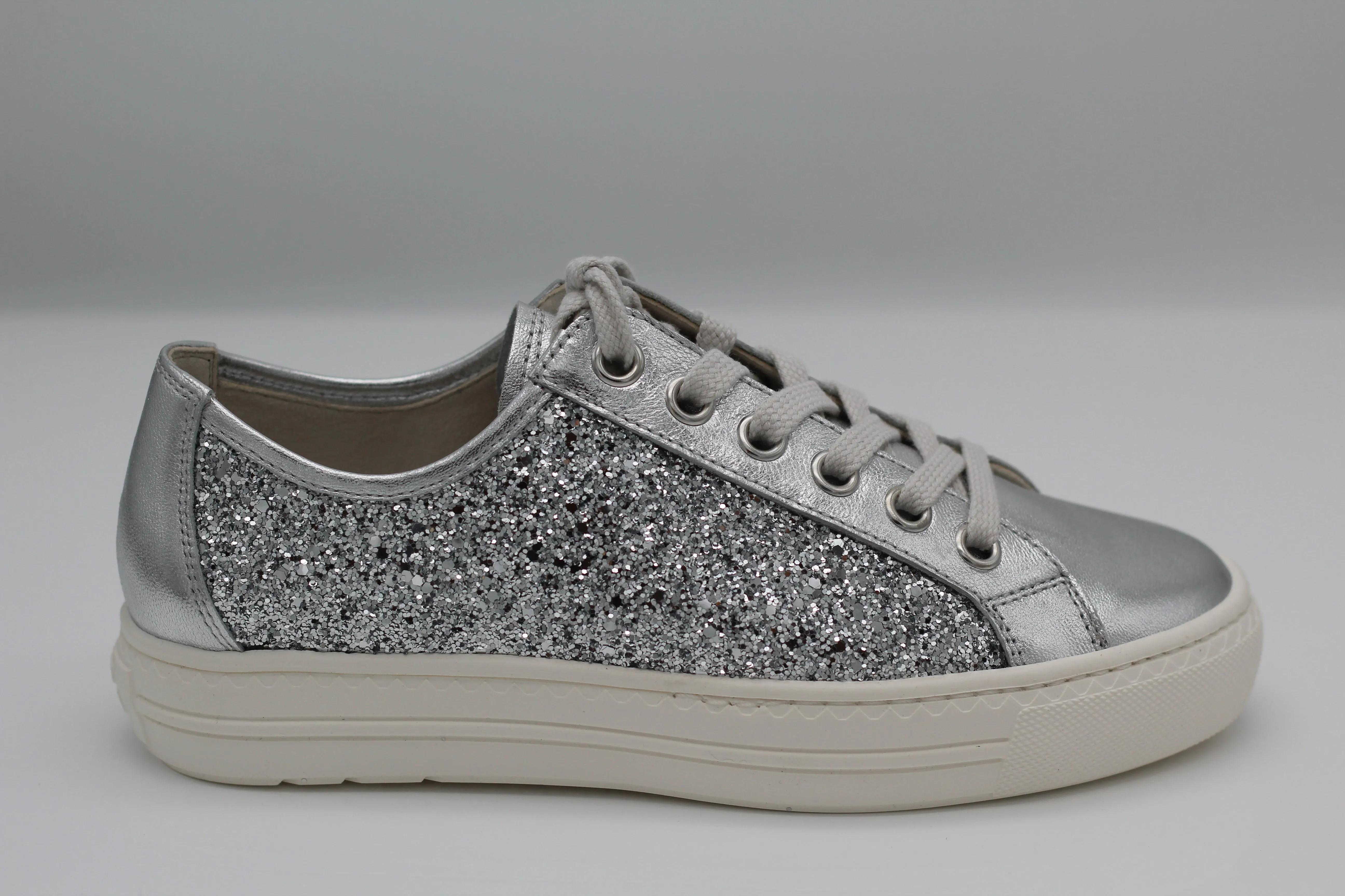 PAUL GREEN Silver Sequins Trainer 5242