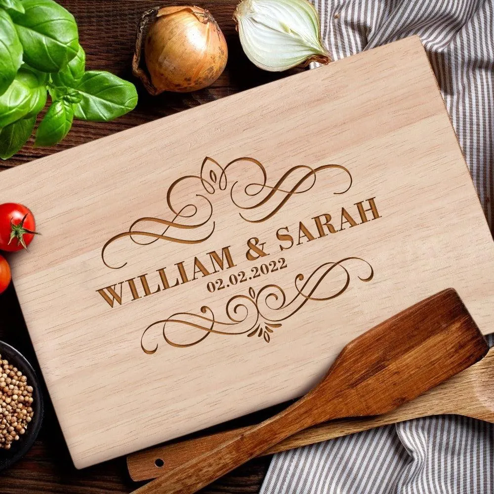 Personalized Engraved Cutting Board for Couples