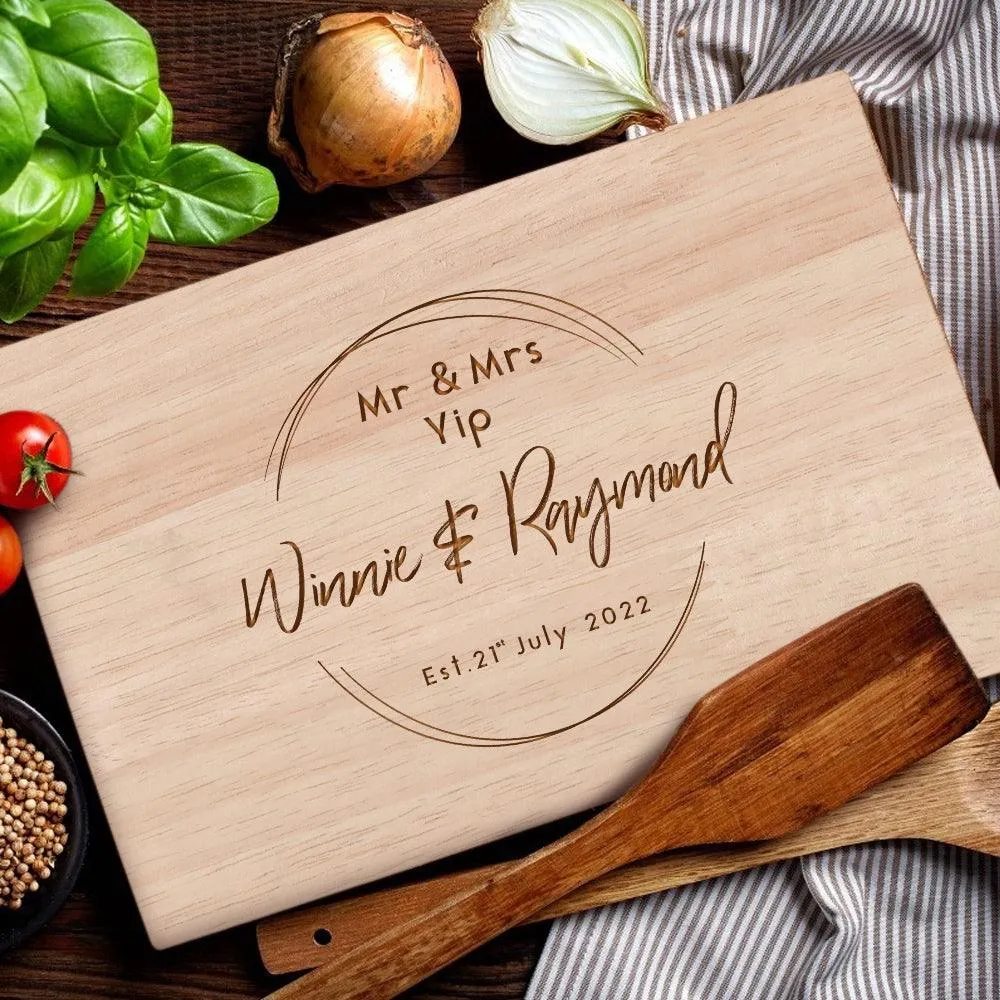 Personalized Engraved Cutting Board for Couples