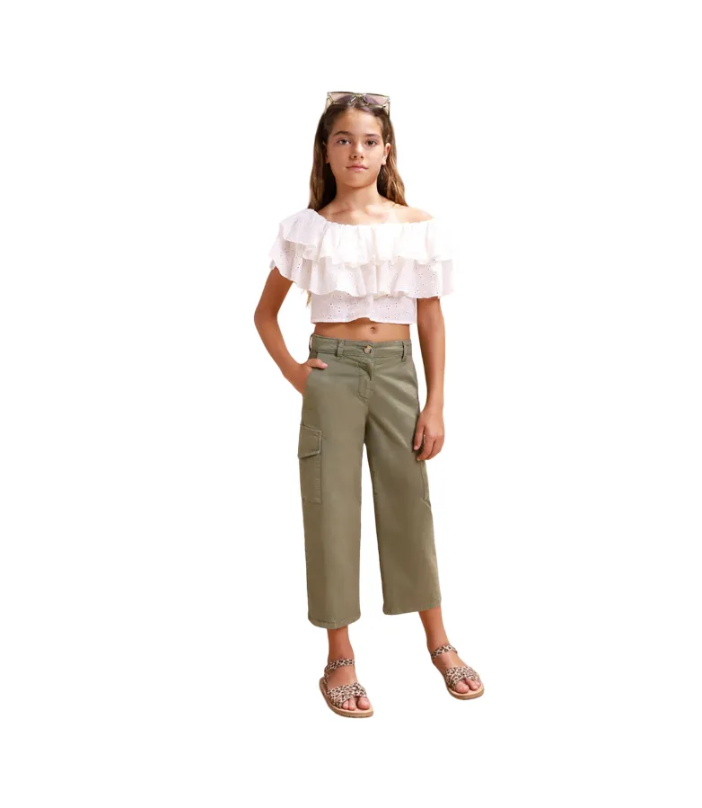 Please Straight trousers with side pockets PHR5132G61 green