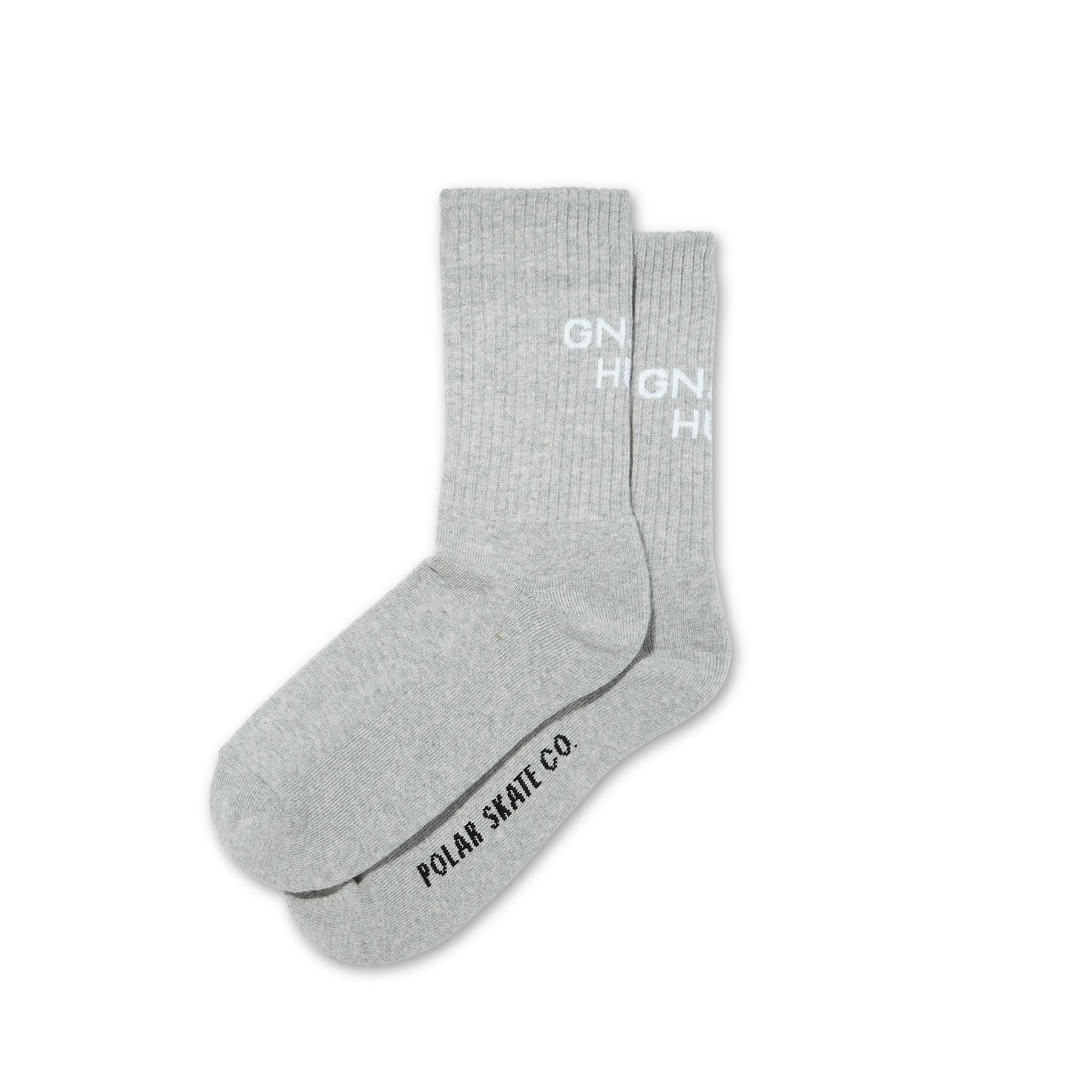 Polar Skate Co Gnarly Huh! Socks Heather Grey