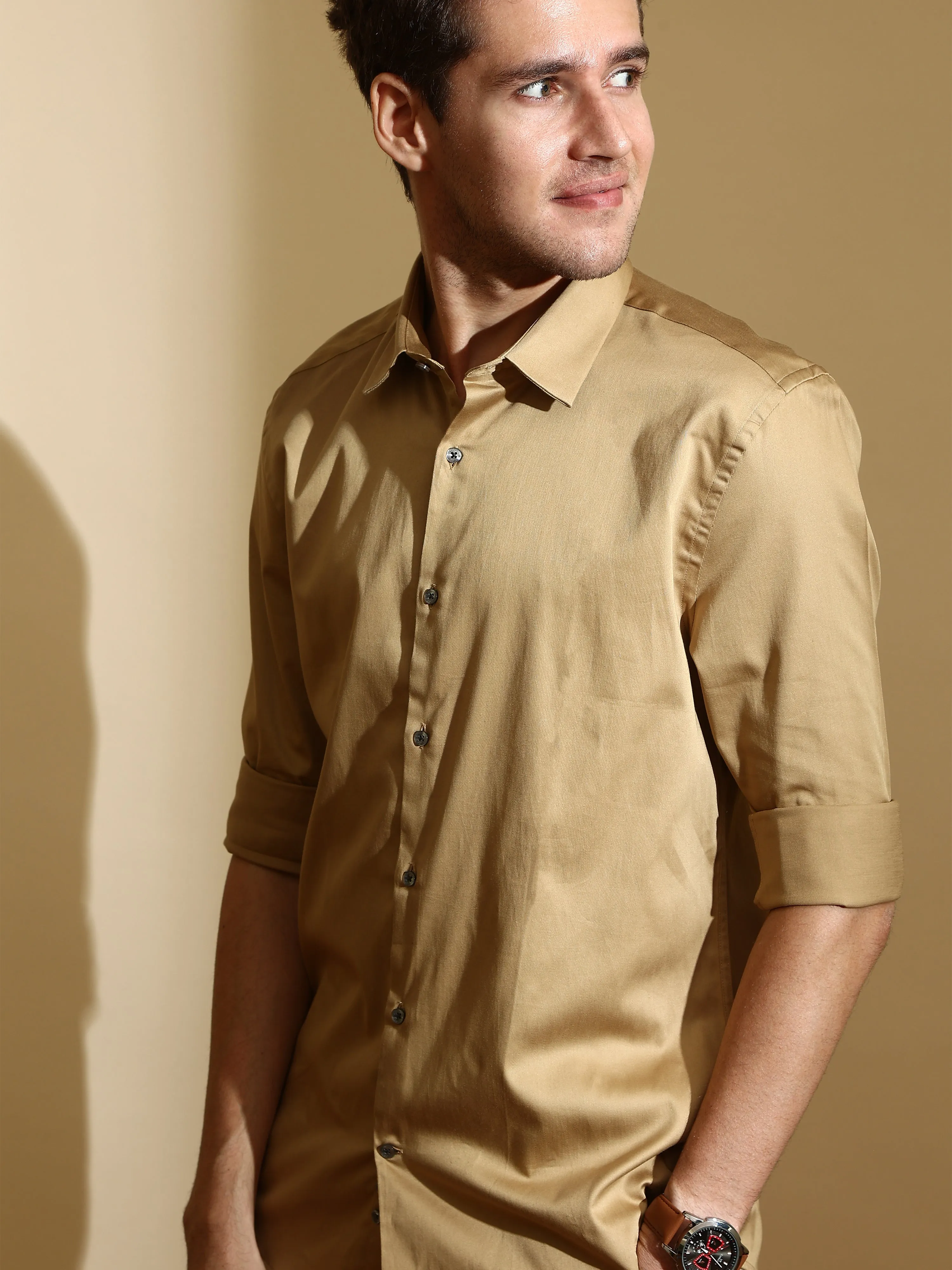 QUITE KHAKHI SEMI CASUAL SHIRT