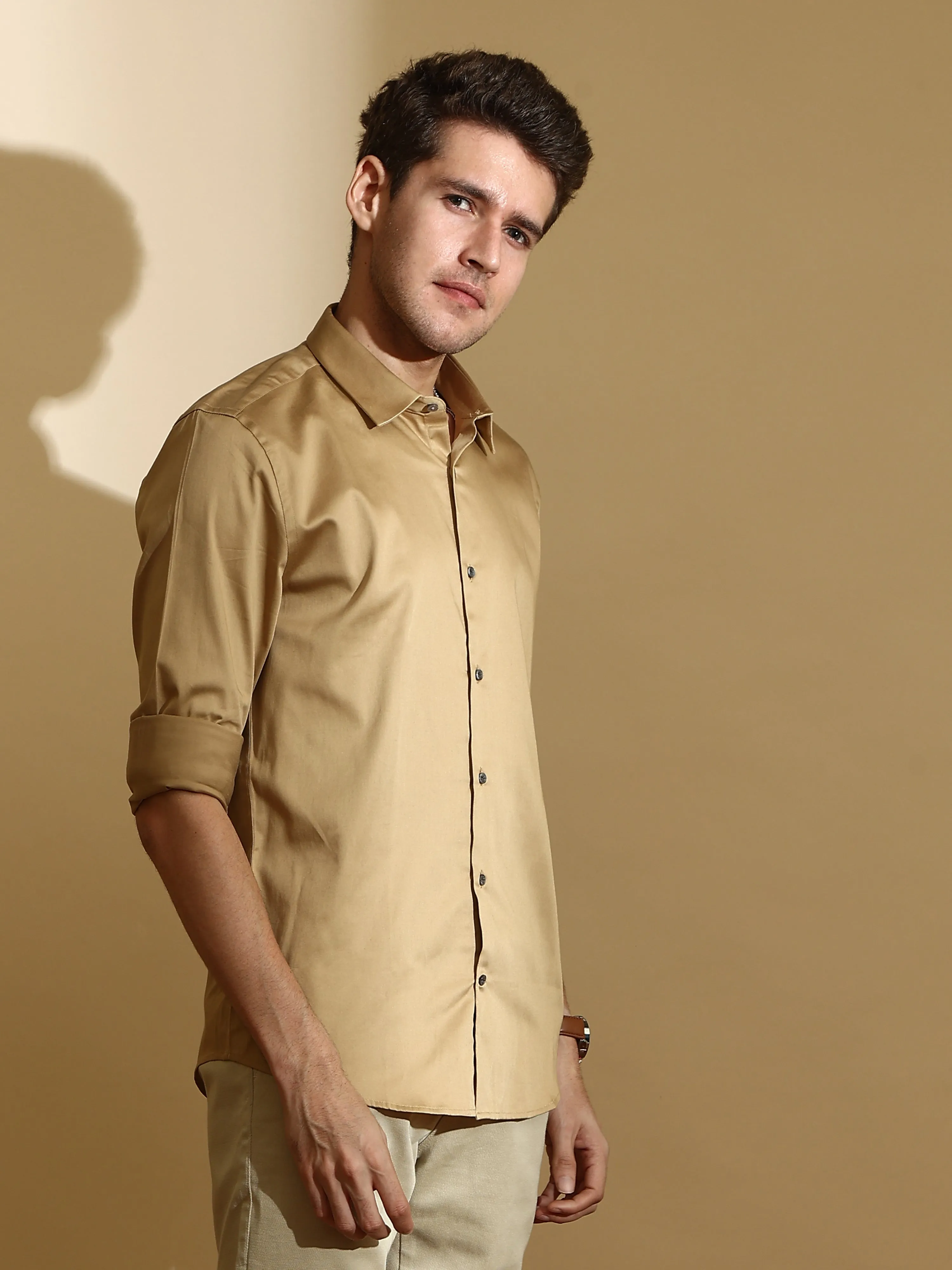 QUITE KHAKHI SEMI CASUAL SHIRT